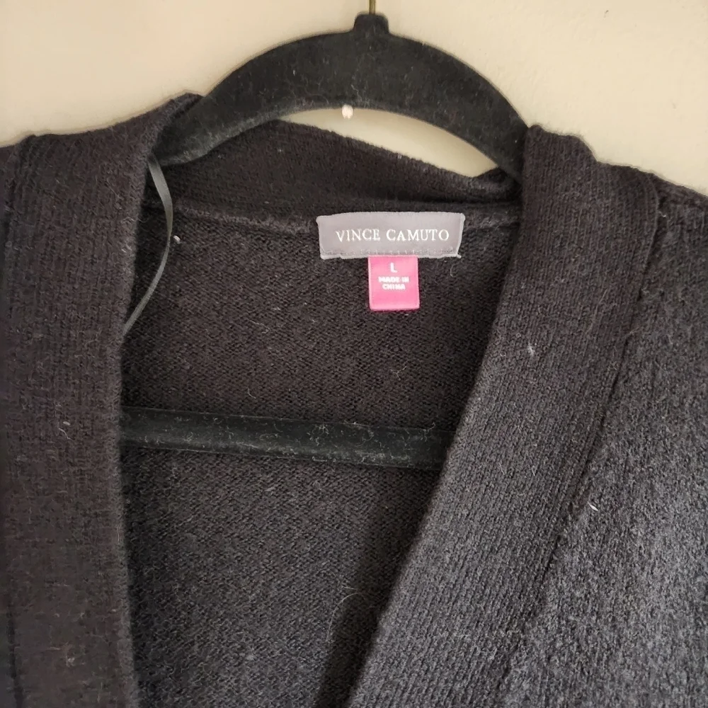 Vince Camuto Cardigan Black Grey Tan Size Large